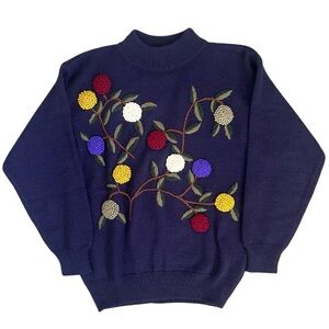 Vintage Alfred Dunner Floral Embroidered Sweater